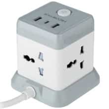 عکس چندراهی برق 4 سوکت 2500 وات، دو USB و دو تایپ سی هایکو استار Hicostar HS-PS321 با کابل دومتری - فروشگاه ماه به ماه