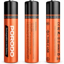 باتری شارژی قلمی پورودو Porodo مدل PDJHAACOG پک دو عددی