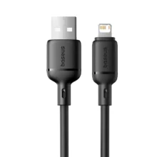 عکس کابل USB-A به Lightning باسئوس مدل Baseus Silky Series Fast Charging Cable 2.4A 1m - فروشگاه ماه به ماه