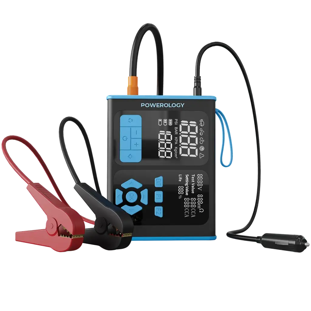 جامپ استارتر و پمپ باد ۱۵۲۰۰mAh پاورولوژی Powerology Jump Starter & Tire Inflator