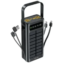 پاوربانک ۳۰۰۰۰ میلی‌آمپرساعت گرین لاین مدل Green Lion Solar X 30000mAh Power Bank PD 20W Black