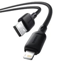 عکس کابل USB-A به Lightning باسئوس مدل Baseus Silky Series Fast Charging Cable 2.4A 1m - فروشگاه ماه به ماه