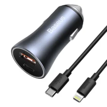 شارژر فندکی 40 وات باسئوس مدل Baseus Golden Contactor Pro Car Charger