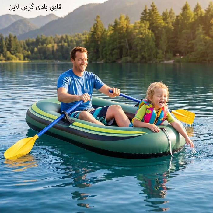 قایق بادی روی آب