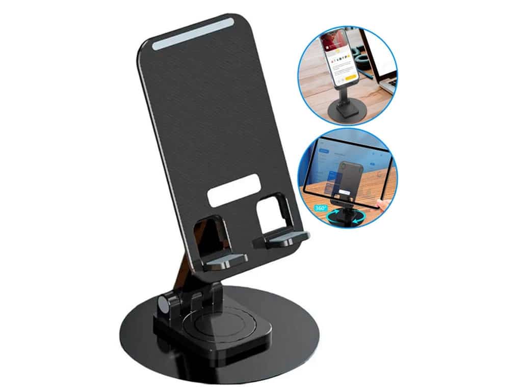 عکس هولدر رومیزی موبایل و تبلت تاشو چرخشی ایکس او XO-C108 FOLDABLE DESKTOP PHONE STAND - فروشگاه ماه به ماه