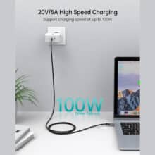 عکس کابل سوپر فست شارژ تایپ سی به تایپ سی 100 وات 1.8 متری چویتک Choetech XCC-1002-BK USB C to USB C Cable - فروشگاه ماه به ماه