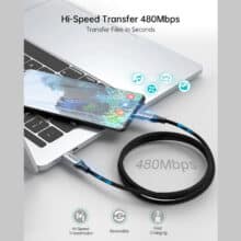 عکس کابل سوپر فست شارژ تایپ سی به تایپ سی 100 وات 1.8 متری چویتک Choetech XCC-1002-BK USB C to USB C Cable - فروشگاه ماه به ماه