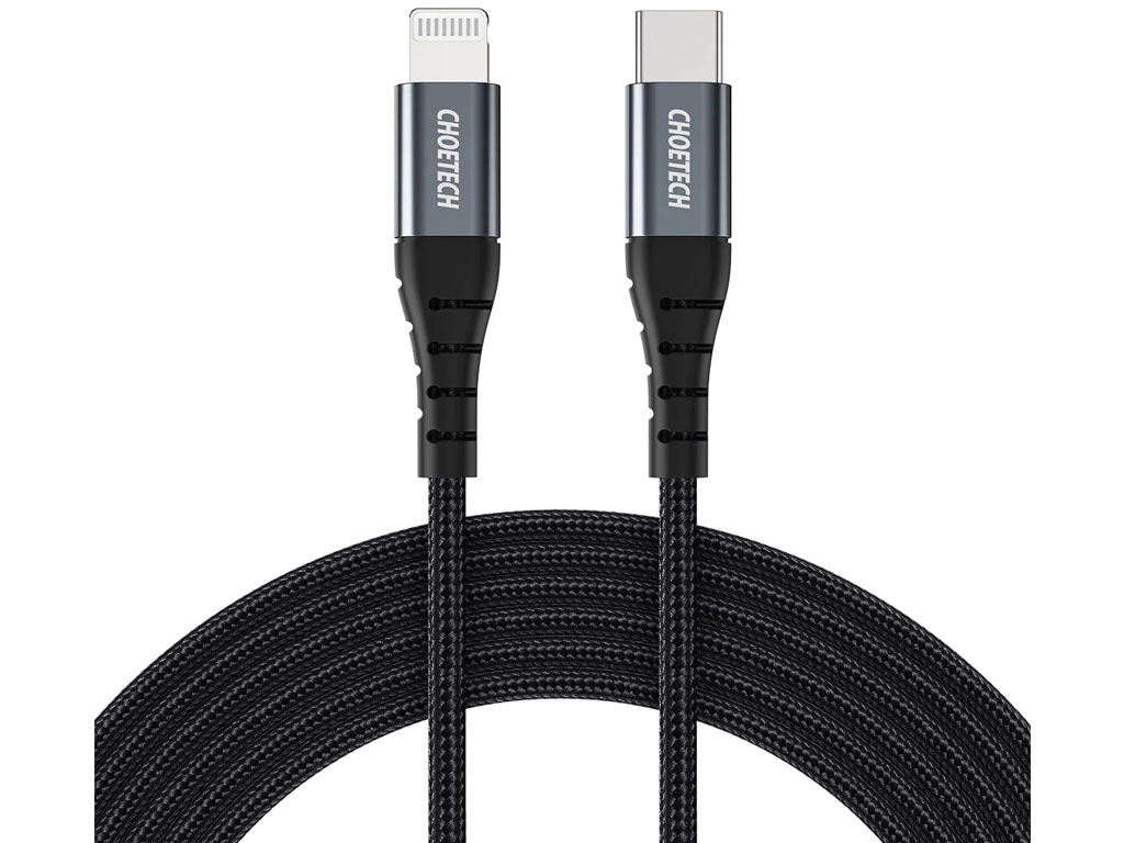 عکس کابل شارژ سریع تایپ سی به لایتنینگ 15 وات 1.2 متری چویتک CHOETECH USB-C to Lightning Cable IP0039 - فروشگاه ماه به ماه
