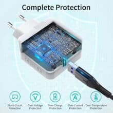 عکس شارژر دیواری فست یو اس بی 22.5 وات چویتک CHOETECH Q5001 5A Fast Charger 22.5W USB A - فروشگاه ماه به ماه