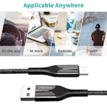 عکس کابل شارژ سریع یو اس بی به تایپ سی 25 وات 5 آمپر 1.2 متر چویتک CHOETECH USB-A to USB-C Cable AC0013 - فروشگاه ماه به ماه
