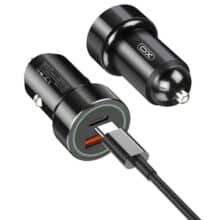 عکس شارژر فندکی فست شارژ ماشین تایپ سی 20 وات ایکس او TZ11 - فروشگاه ماه به ماه