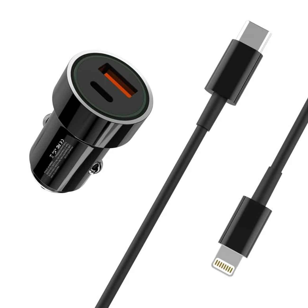 عکس شارژر فندکی فست شارژ ماشین تایپ سی 20 وات ایکس او TZ11 - فروشگاه ماه به ماه