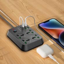 عکس چند راهی برق 3000 وات چهار سوکت، چهار عدد USB و دو عدد تایپ‌سی ارلدام EARLDOM SC25 - فروشگاه ماه به ماه