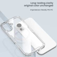 عکس قاب شفاف مگ‌سیف آیفون 17 نیلکین Nillkin Nature TPU Pro Magnetic - فروشگاه ماه به ماه