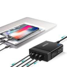 عکس شارژر رومیزی  چویتک Choetech مدل PD72-1C3U توان 72 وات چهار پورت - فروشگاه ماه به ماه