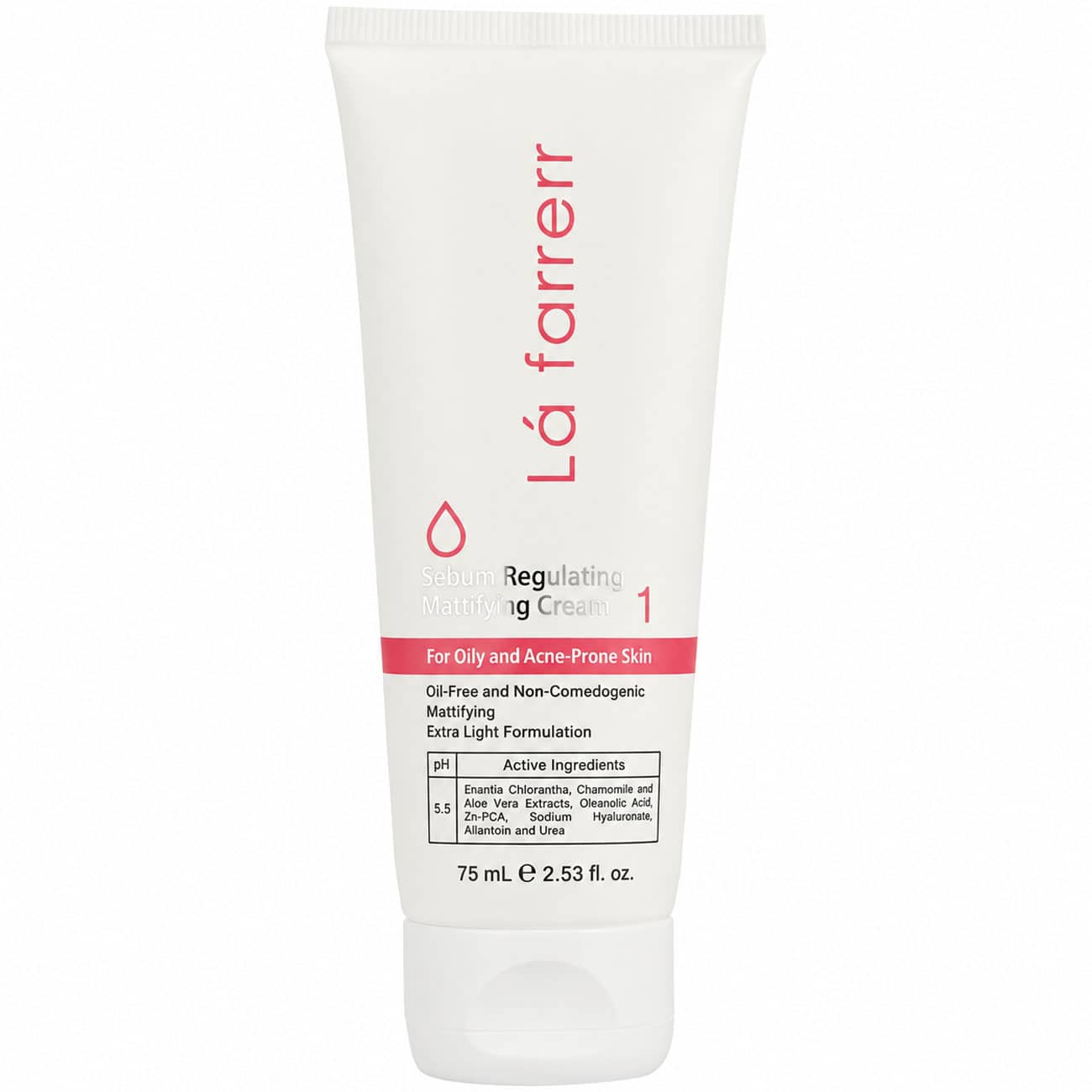 عکس کرم کنترل کننده چربی و آبرسان صورت لافارر مدل 01 مناسب پوست چرب و مستعد آکنه 75ml - فروشگاه ماه به ماه