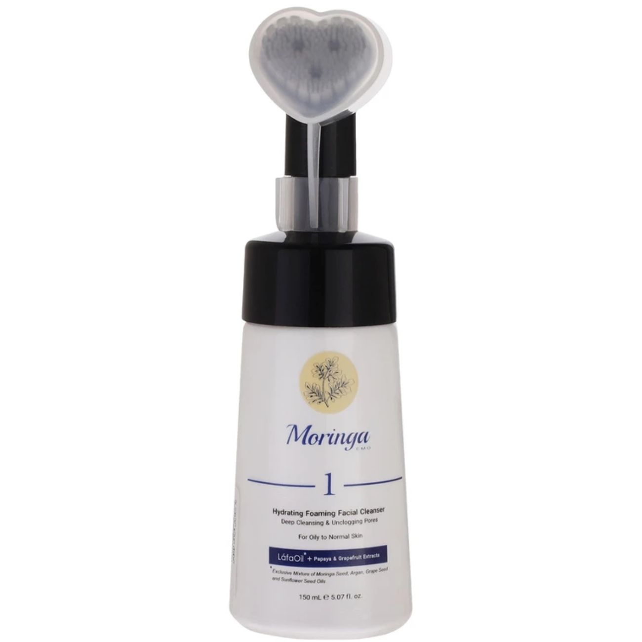 عکس فوم شستشوی صورت آبرسان مورینگا امو مدل 01 مناسب پوست‌های چرب و معمولی 150ml - فروشگاه ماه به ماه