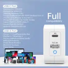 عکس شارژر دیواری چویتک CHOETECH مدل PD8002 توان 65 وات دو پورت - فروشگاه ماه به ماه