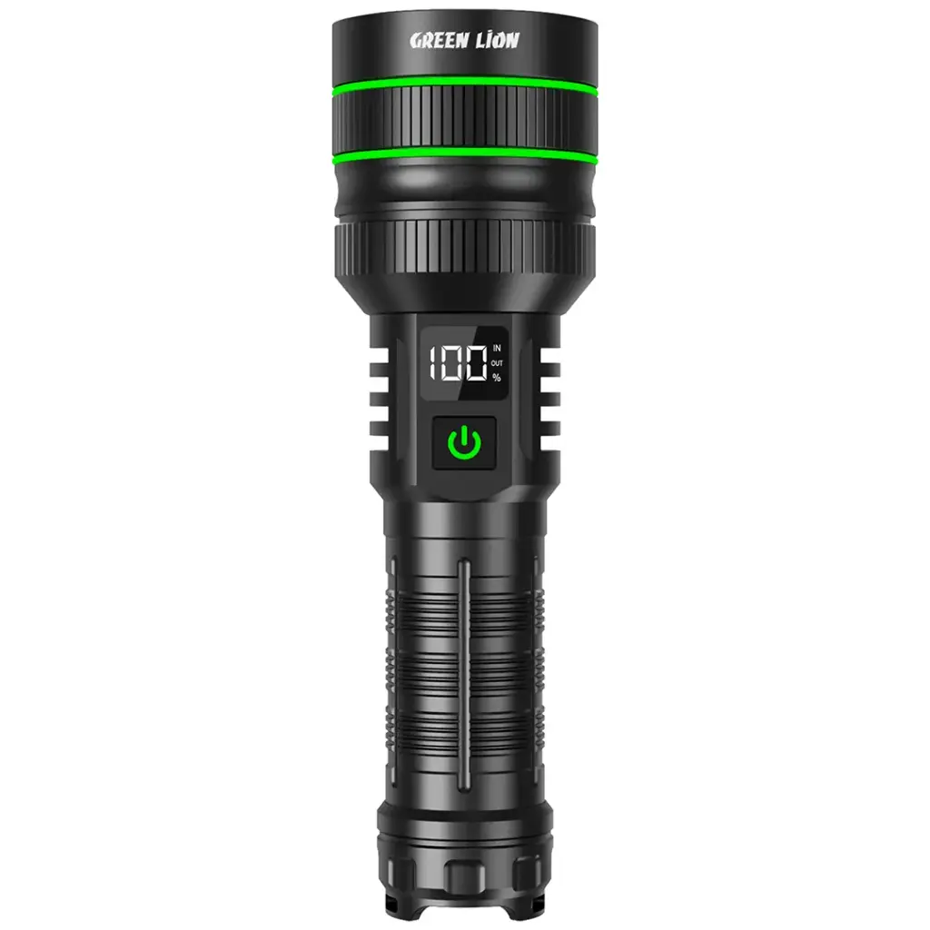 عکس چراغ قوه گرین لاین مدل Green Lion Hyper Ray Pro LED Torch Black - فروشگاه ماه به ماه